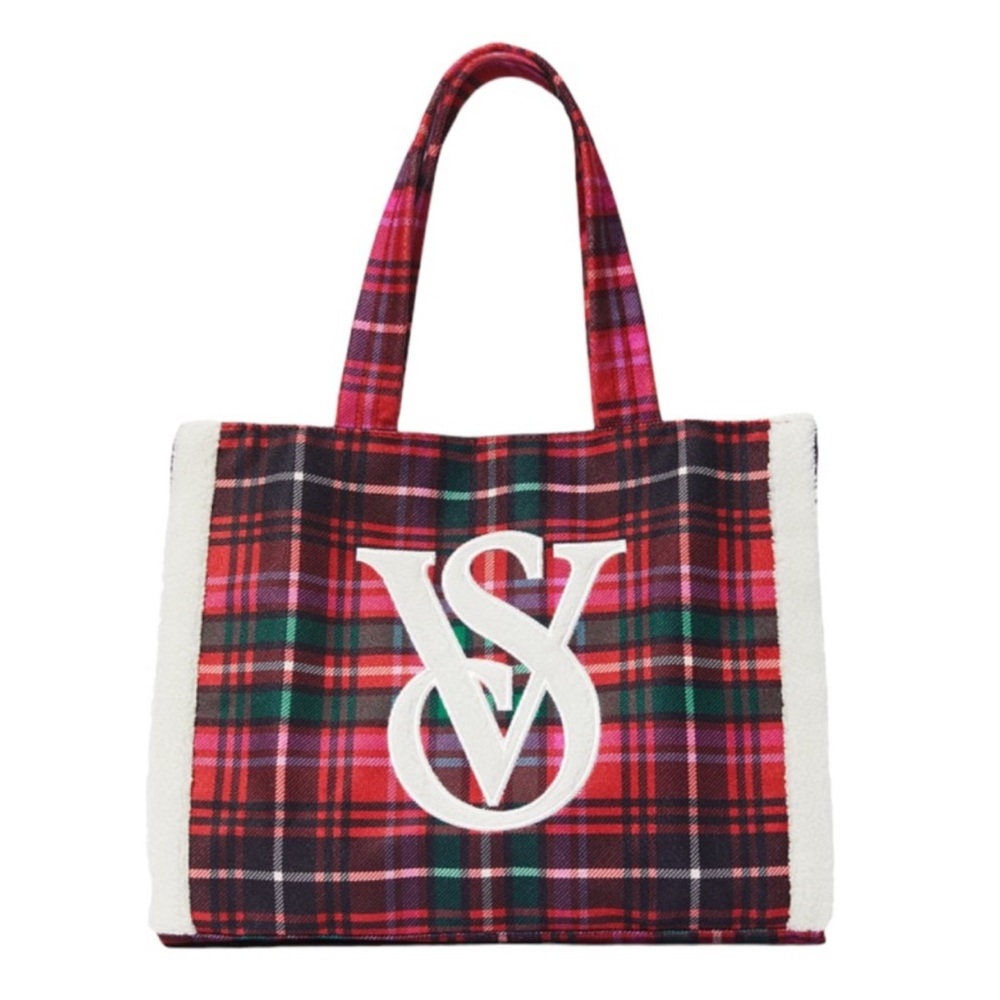 NWT Victoria’s Secret Plaid Tote Red and Green - Picture 10 of 13